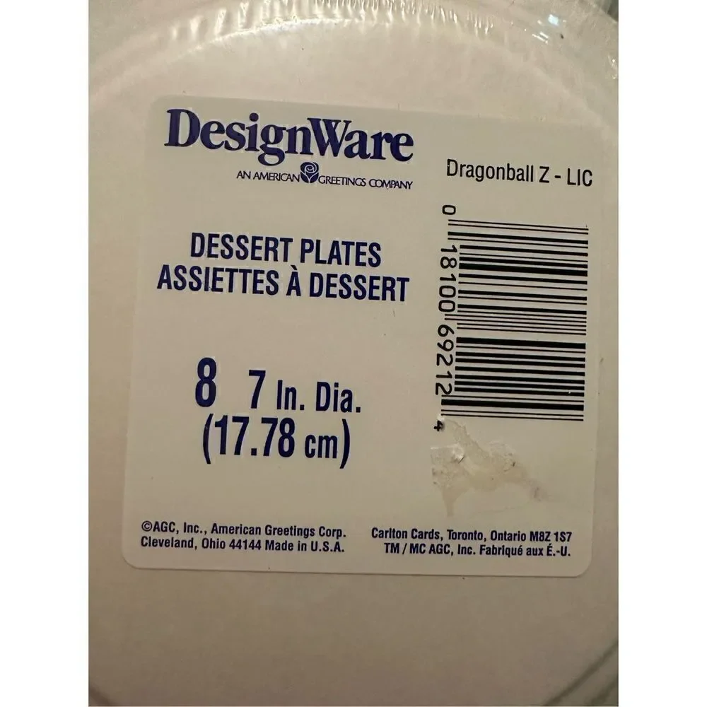 Vintage Y2K Dragonball Z 7” Dessert Party Paper Plates Design Wear Set 16 Total